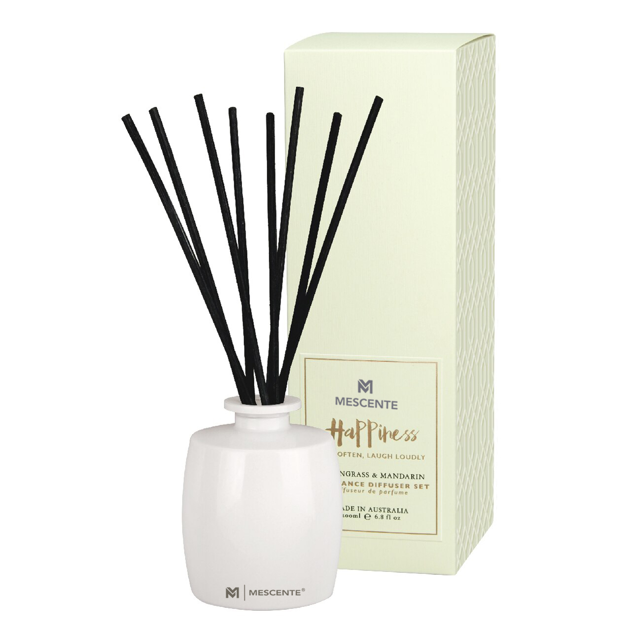 Veľká sklenená fľaša M&Scent Home Essentials Aroma trstinový difuzér darčeková sada s ratanovými tyčinkami