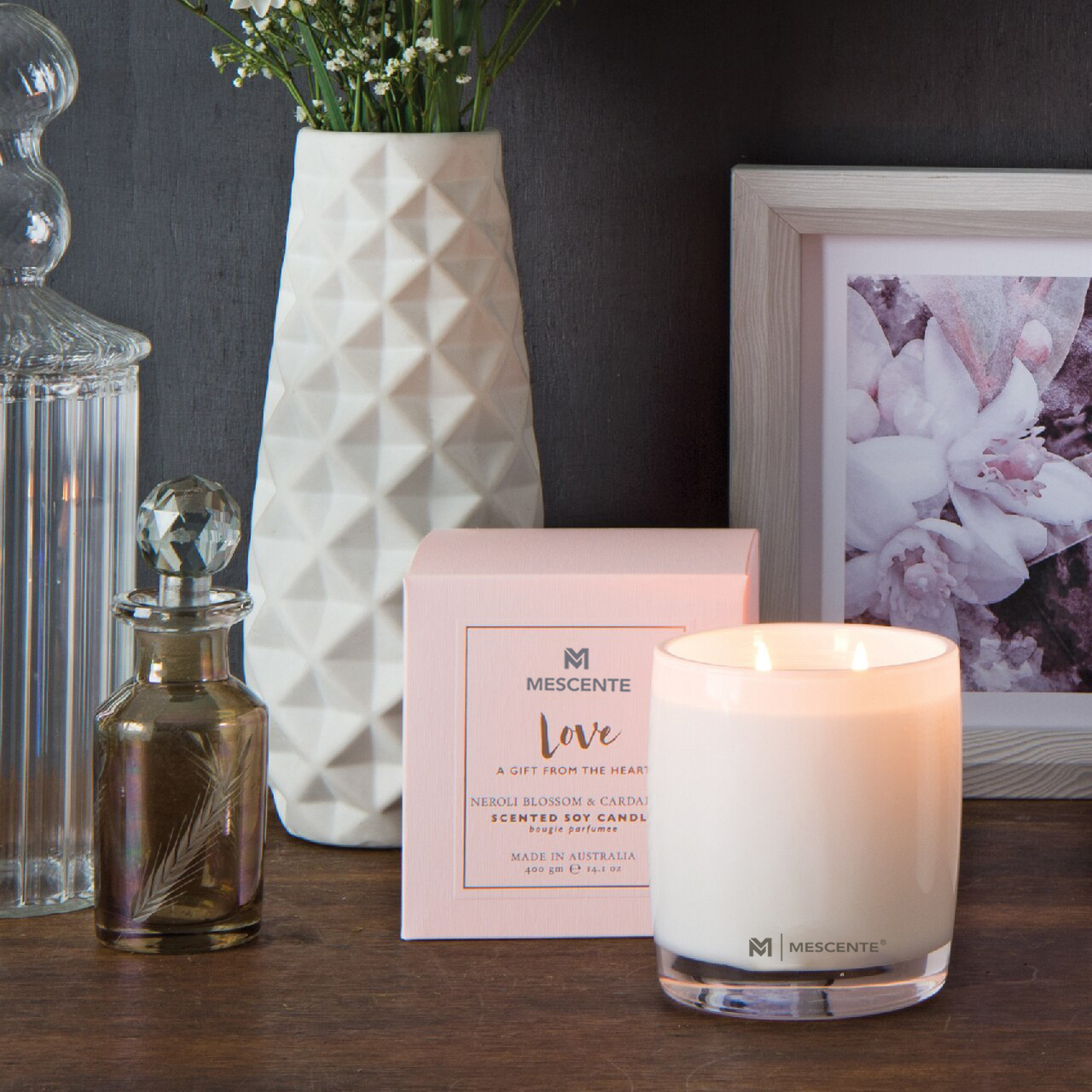 Veľká sklenená fľaša M&Scent Home Essentials Aroma trstinový difuzér darčeková sada s ratanovými tyčinkami
