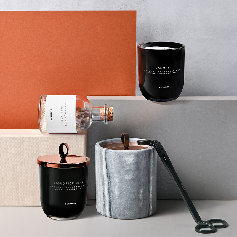 Veľkoobchod M&Scent Luxusná vlastná dekorácia Súkromná značka Čierne sklo Krištáľové vonné sójové voskové sviečky