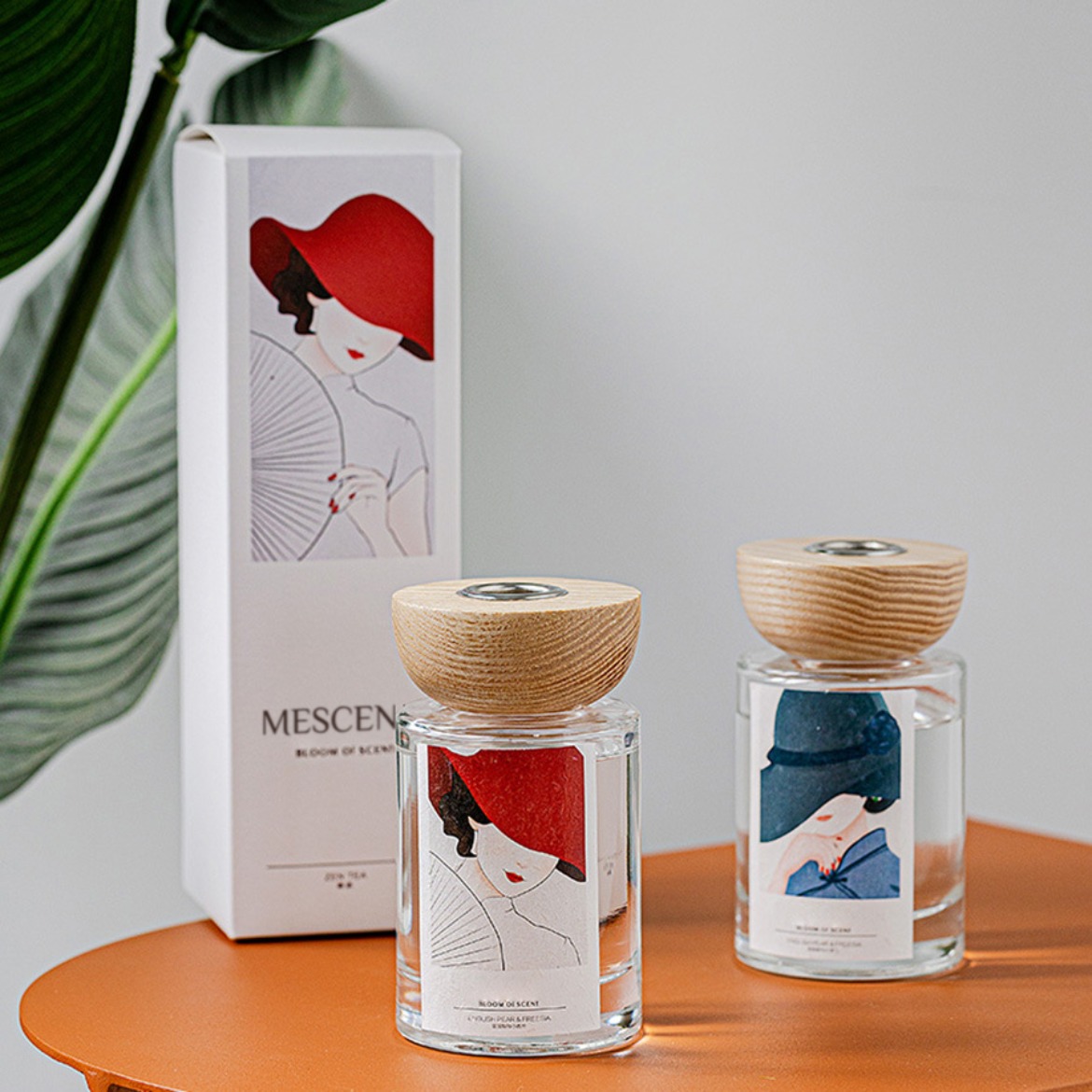 M&Scent veľkoobchodná súprava rákosových difúzorov zo sklenených fliaš privátnej značky so zátkou