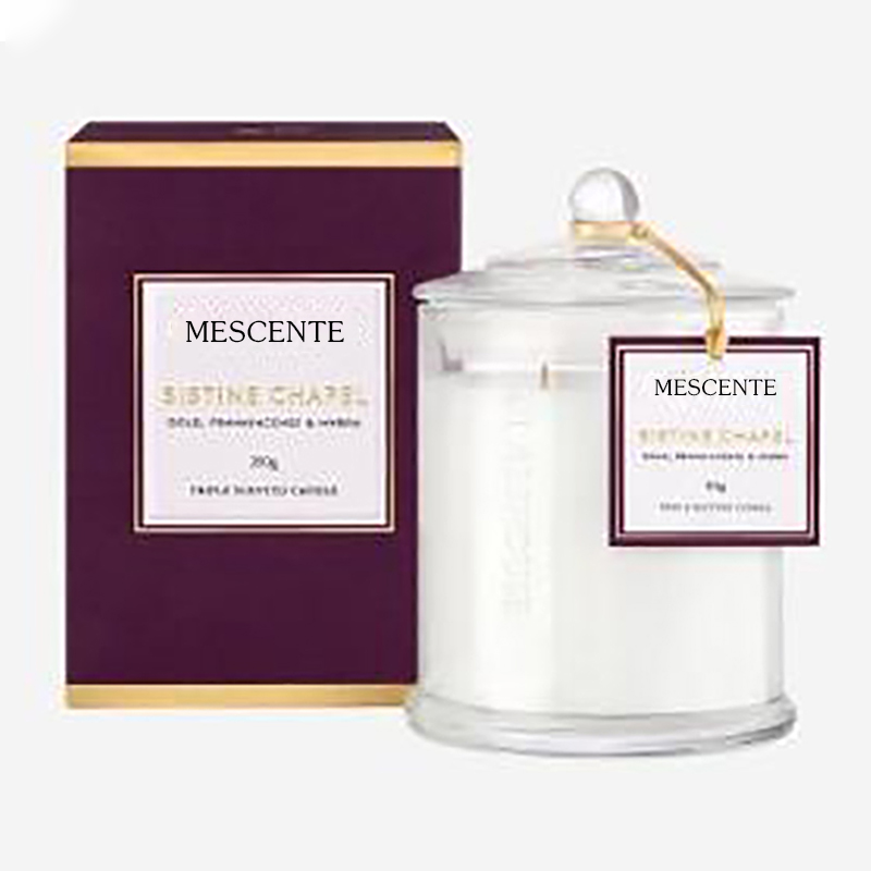 Veľkoobchodný predaj luxusných súkromných vianočných sviečok s klenutým dózou M&Scent s viečkom