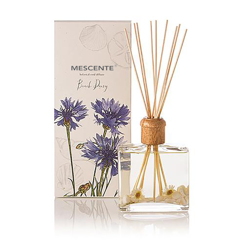 Veľkoobchodný vysokokvalitný luxusný vlastný štítok Flower Sola Wood Aroma trstinový difúzor s krabičkou