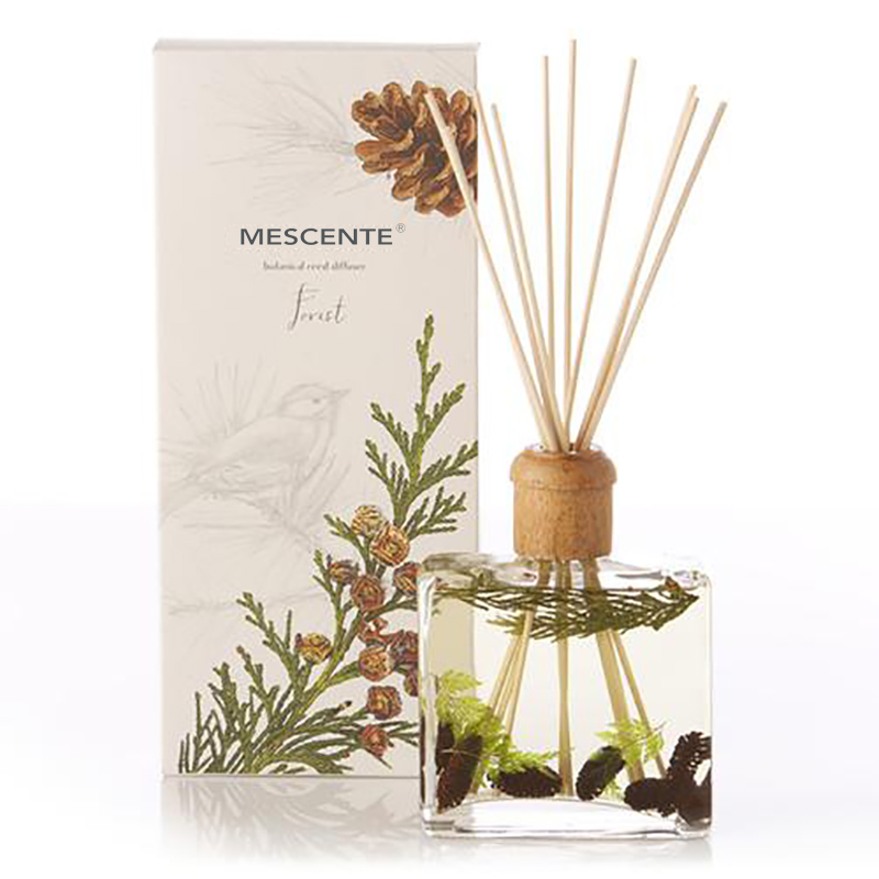 Veľkoobchodný vysokokvalitný luxusný vlastný štítok Flower Sola Wood Aroma trstinový difúzor s krabičkou
