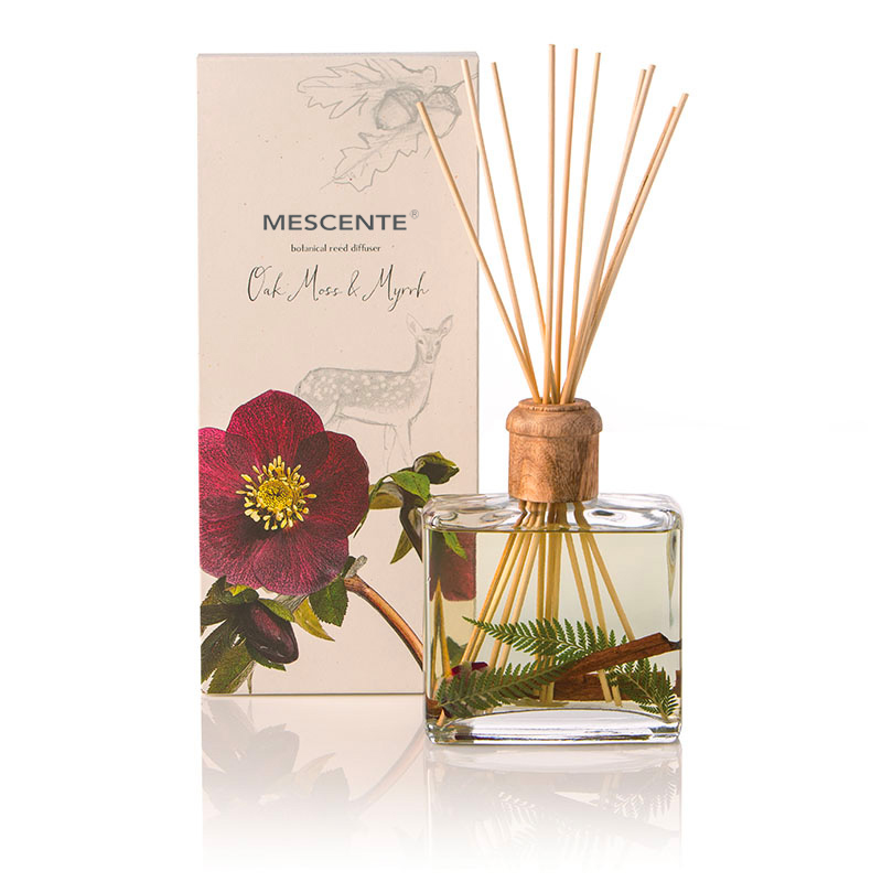 Veľkoobchodný vysokokvalitný luxusný vlastný štítok Flower Sola Wood Aroma trstinový difúzor s krabičkou