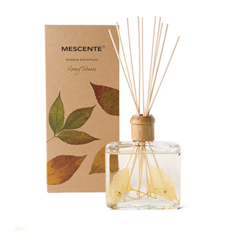 Veľkoobchodný vysokokvalitný luxusný vlastný štítok Flower Sola Wood Aroma trstinový difúzor s krabičkou