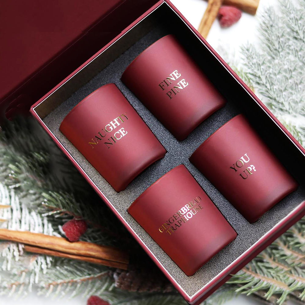 Luxusná darčeková súprava sviečkok s arómou privátnej značky M&Scent, 4 ks