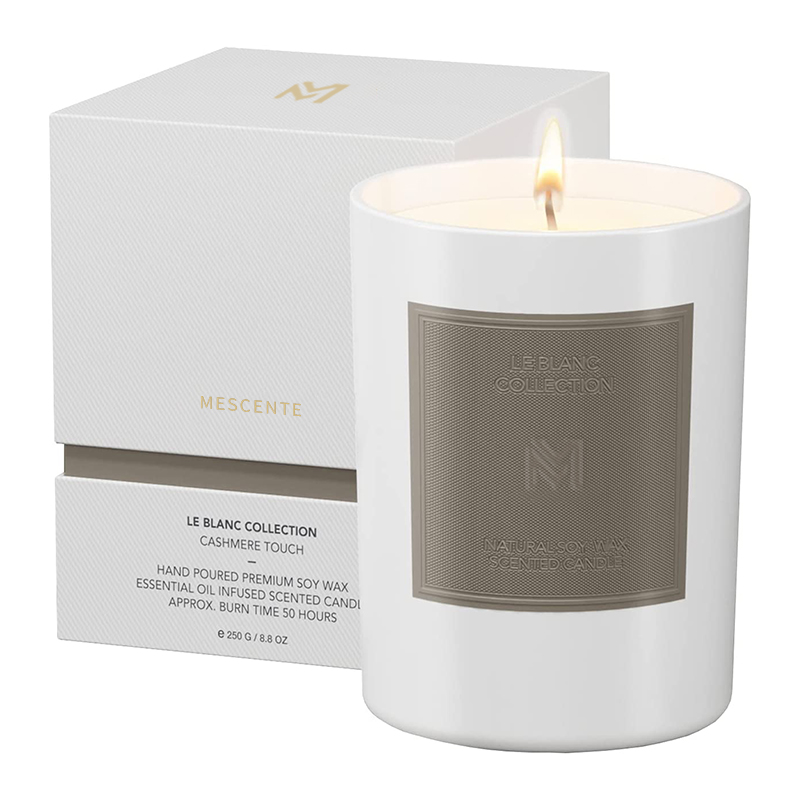 Veľkoobchodný veľkoobchod M&Scent na mieru s luxusnými čiernymi sklenenými dózami Vianočné sady sviečok zo sójového vosku