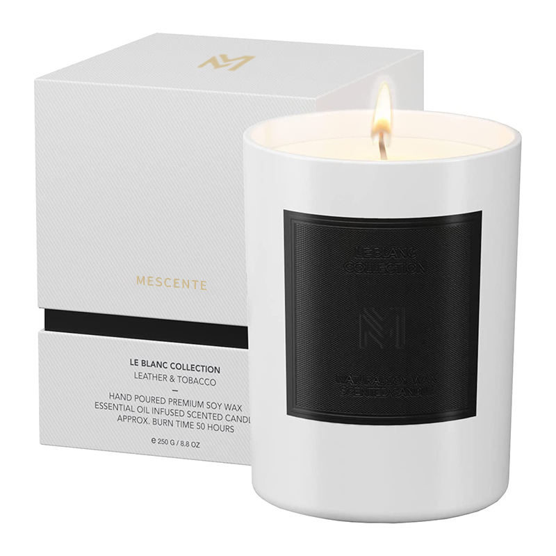 Veľkoobchodný veľkoobchod M&Scent na mieru s luxusnými čiernymi sklenenými dózami Vianočné sady sviečok zo sójového vosku