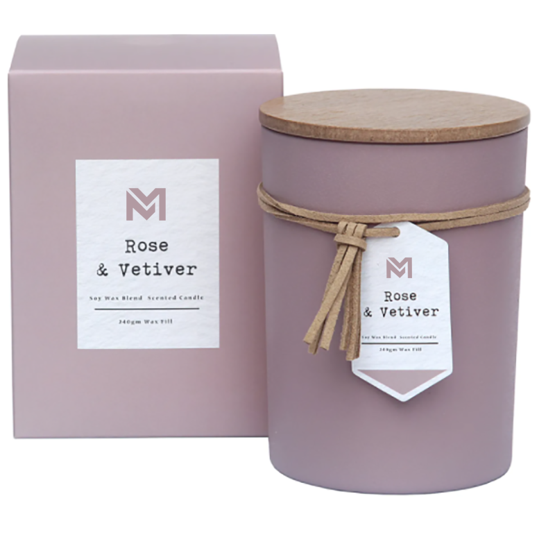 M&S vôňa Veľkoobchod Private Label Drevené viečko Aromaterapeutická vôňa Sójový vosk Sviečka Darčeková sada v sklenenej nádobe