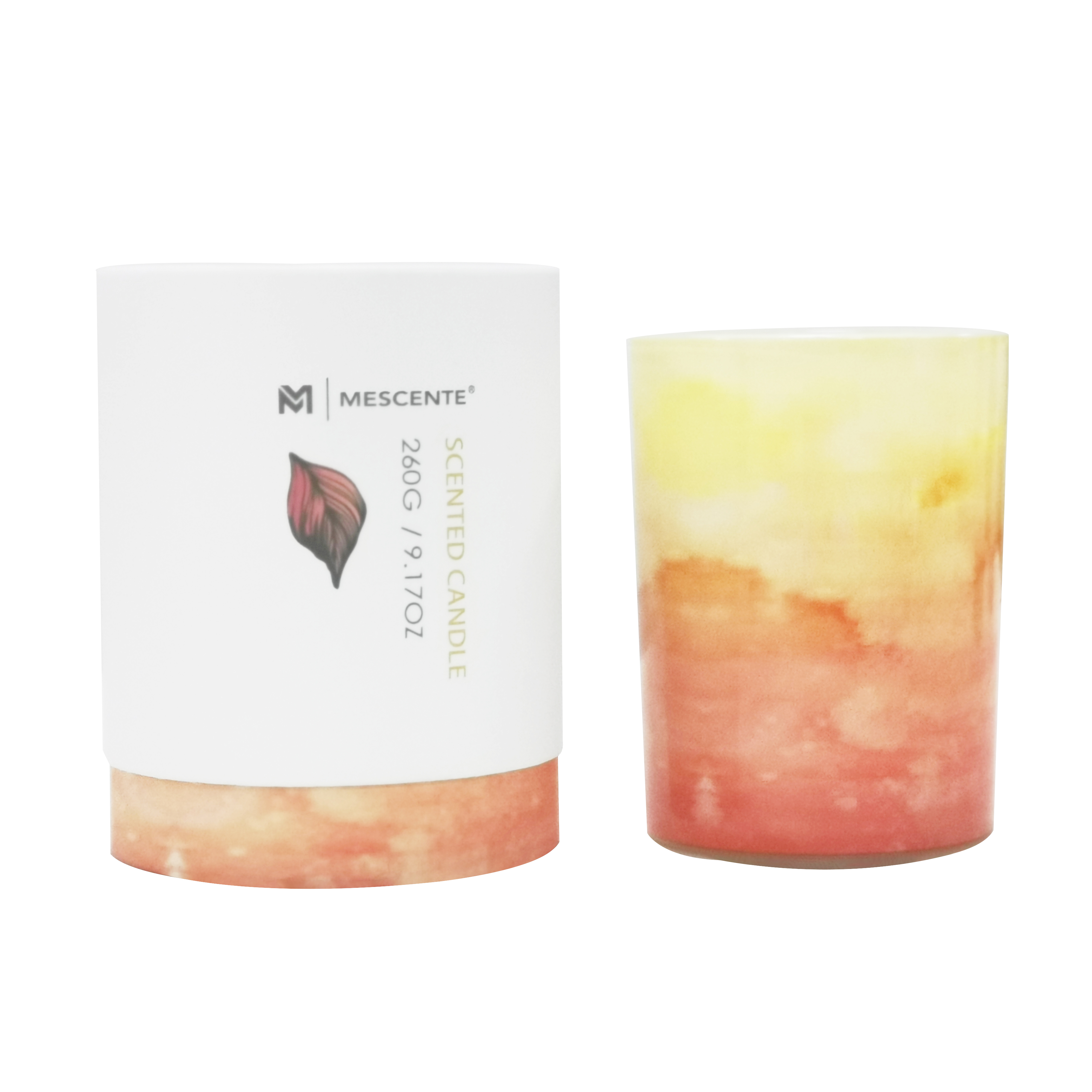 M&Scent veľkoobchodná súkromná značka zelená sklenená nádoba palmová sviečka, duchovné sviečky