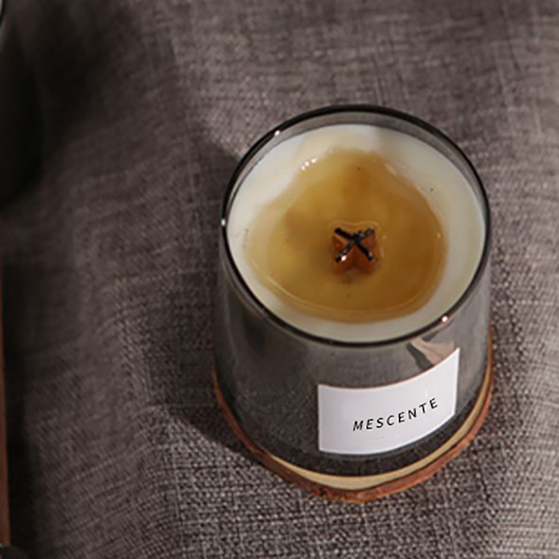 Luxusné sklenené dózy M&Scent krištáľové drevené knôty vonná sviečka zo sójového vosku, svadobné sviečky
