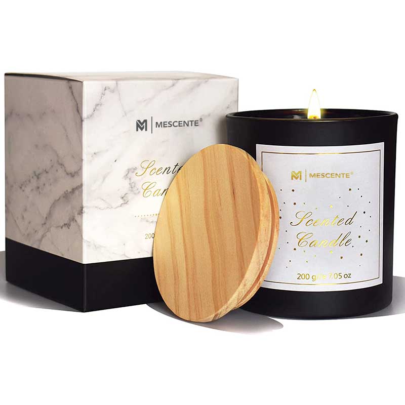 M&Scent Custom Logo Mini okrúhla fľaša z krištáľového skla Silná káva Sójový vosk vonné sviečky s krabičkou vo veľkom
