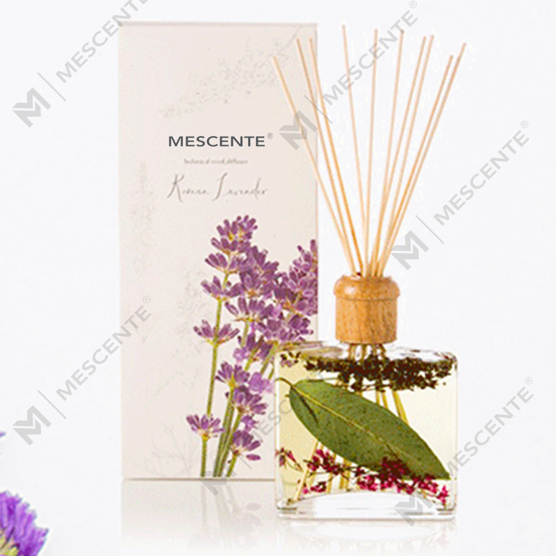 Veľkoobchodný vysokokvalitný luxusný vlastný štítok Flower Sola Wood Aroma trstinový difúzor s krabičkou