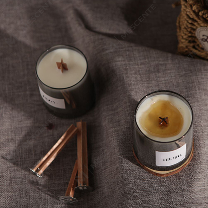 Luxusné sklenené dózy M&Scent krištáľové drevené knôty vonná sviečka zo sójového vosku, svadobné sviečky