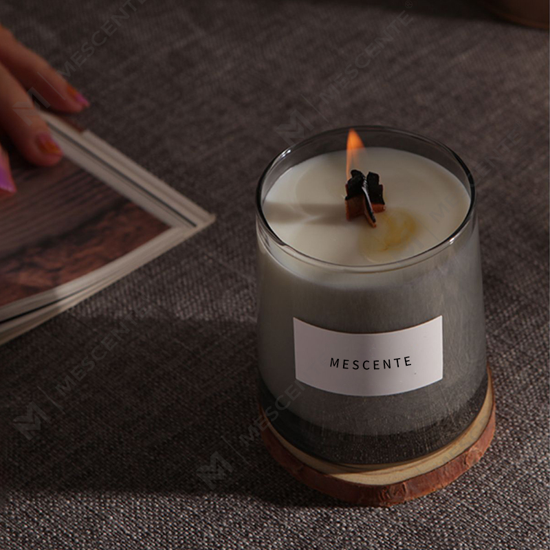 Luxusné sklenené dózy M&Scent krištáľové drevené knôty vonná sviečka zo sójového vosku, svadobné sviečky