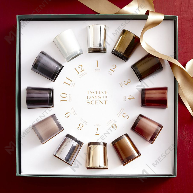 M&Scent Luxury Custom Jar Home Fragrance Vianočné vonné sviečky zo sójového vosku s viečkom