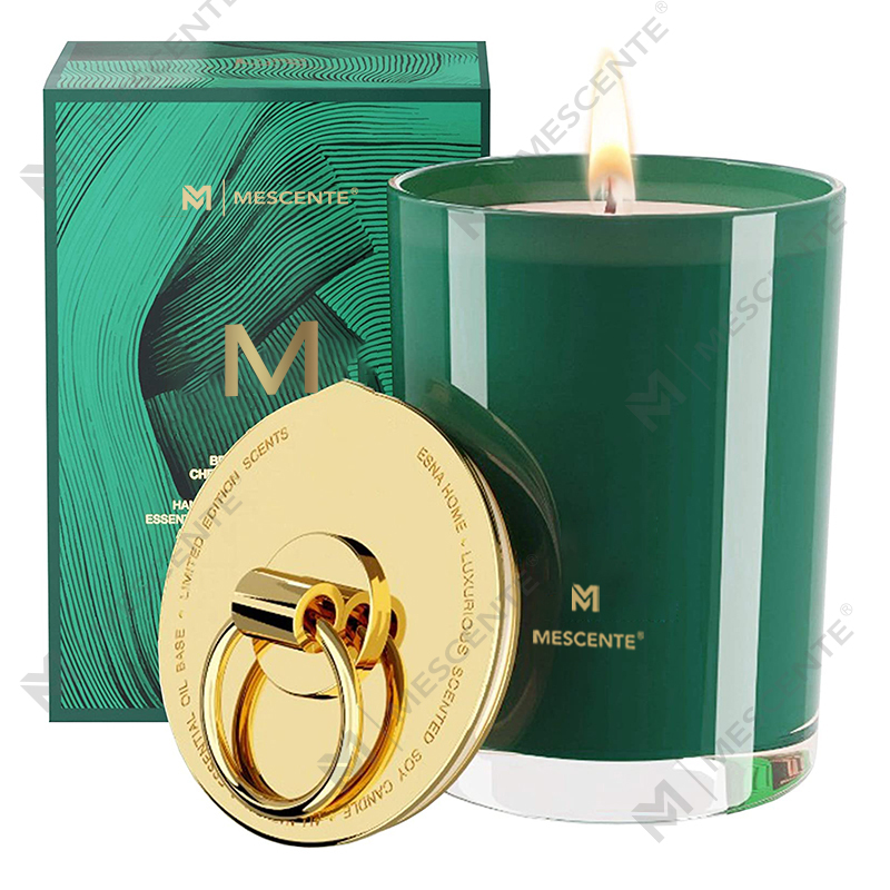 Luxusné svadobné vonné sviečky s logom M&Scent v bielom sójovom vosku, táborová sviečka na mieru