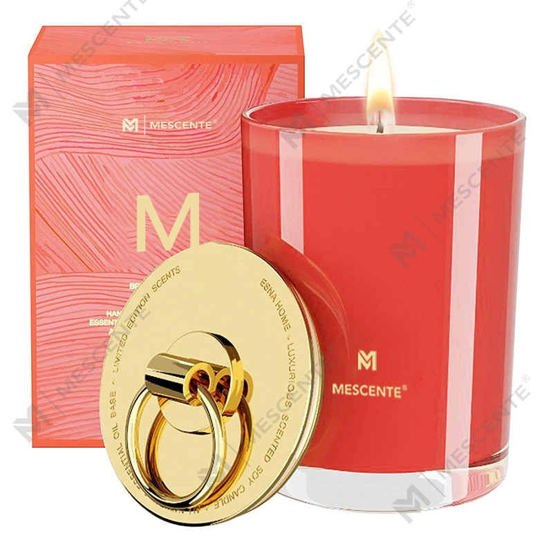 Luxusné svadobné vonné sviečky s logom M&Scent v bielom sójovom vosku, táborová sviečka na mieru