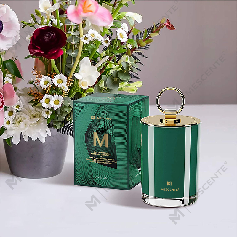 Luxusné svadobné vonné sviečky s logom M&Scent v bielom sójovom vosku, táborová sviečka na mieru