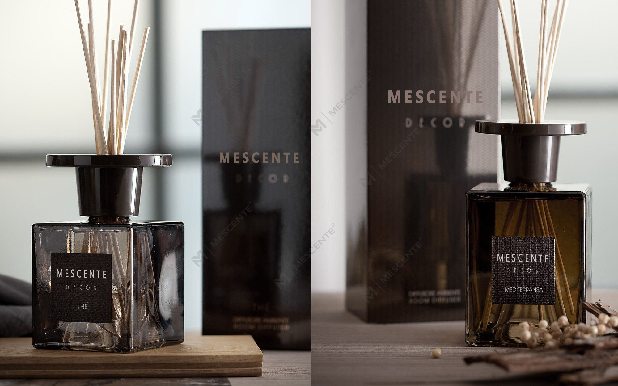 Mescente 2ks 120ml biely púpavový trstinový difúzor set, privátna značka trstinový difuzér