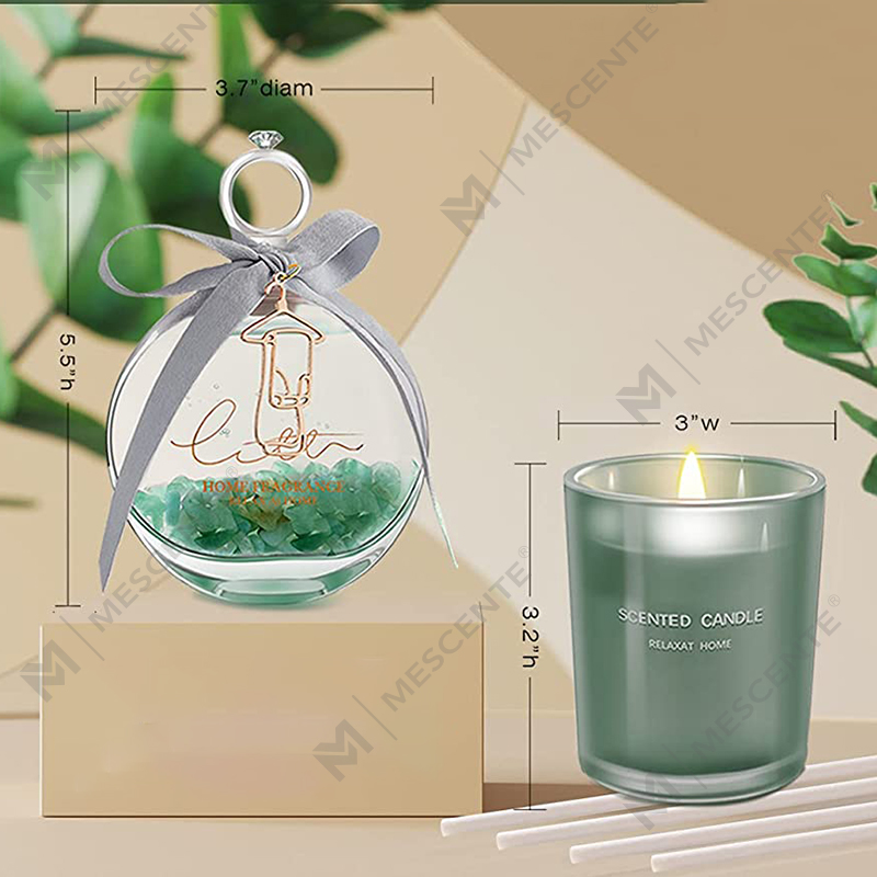 M&Scent Lemon Bazalka vonný olejový difuzér a vonná sviečka Darčeková sada s tyčinkami na doma