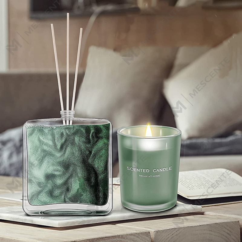 M&Scent Lemon Bazalka vonný olejový difuzér a vonná sviečka Darčeková sada s tyčinkami na doma