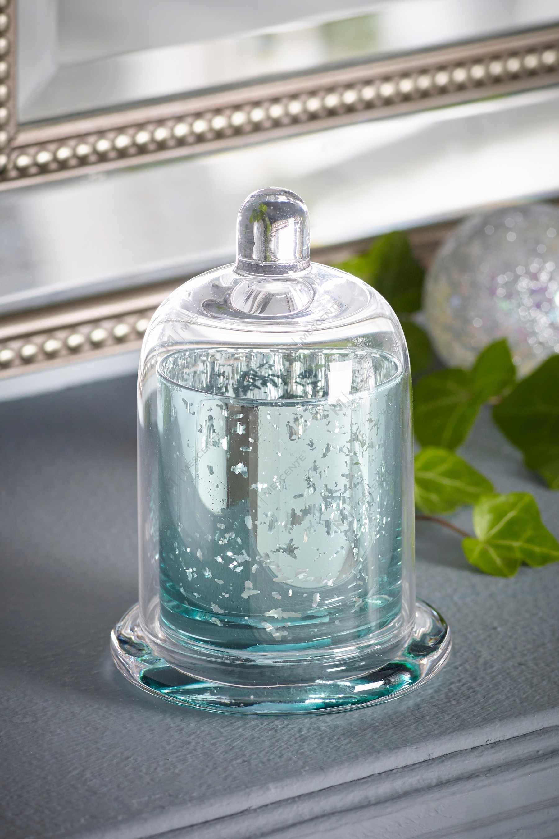 Mescente Luxury Silver klenutý kryt Scented Candle candle sklenená kupola Zaváracie poháre