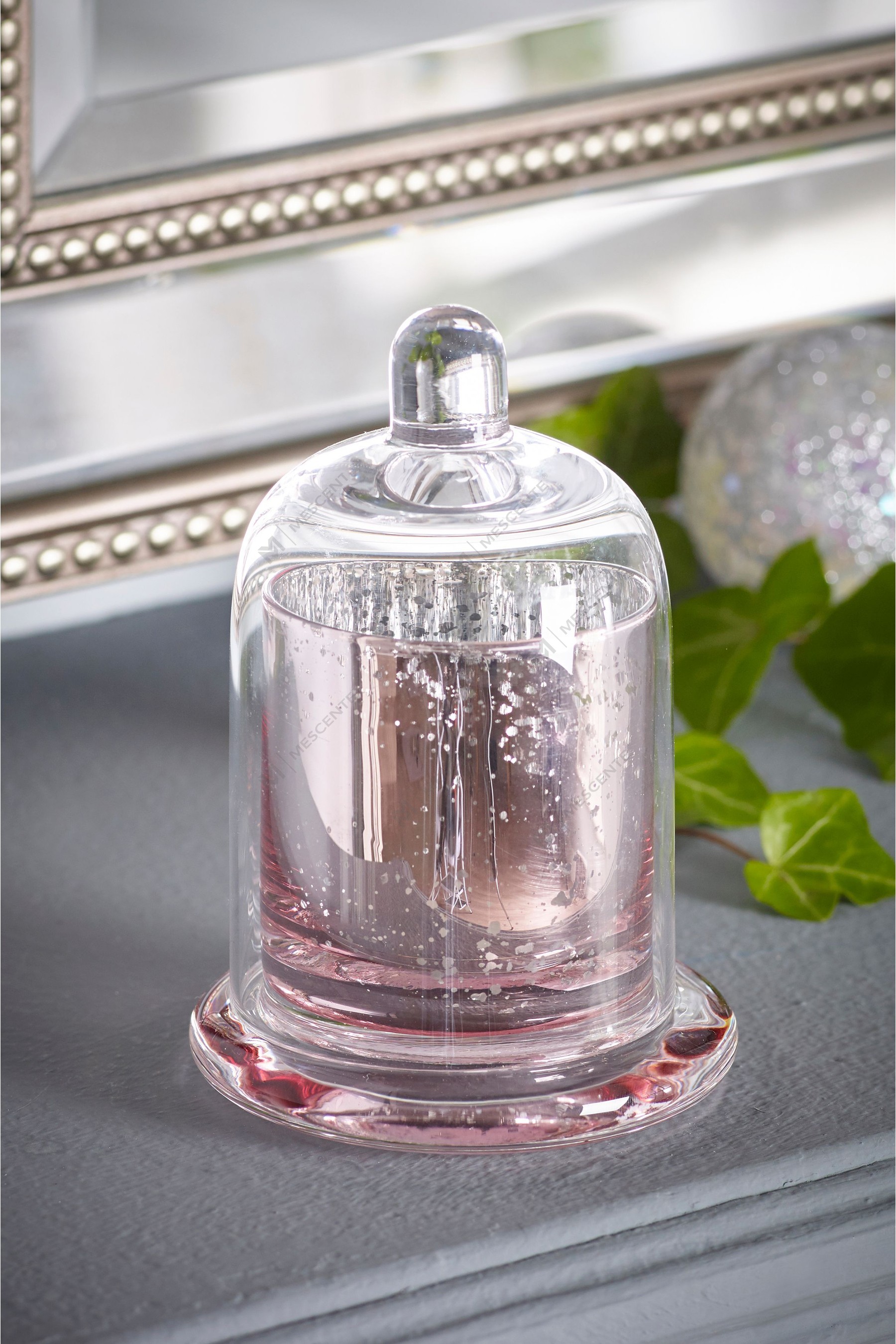 Mescente Luxury Silver klenutý kryt Scented Candle candle sklenená kupola Zaváracie poháre