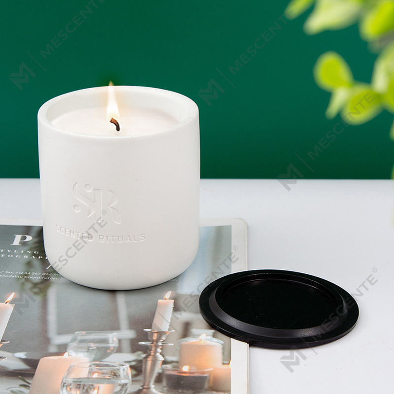 M&S scent Custom Logo Lacné keramické tégliky s dreveným viečkom Sviečka, luxusné sviečky z kokosového vosku