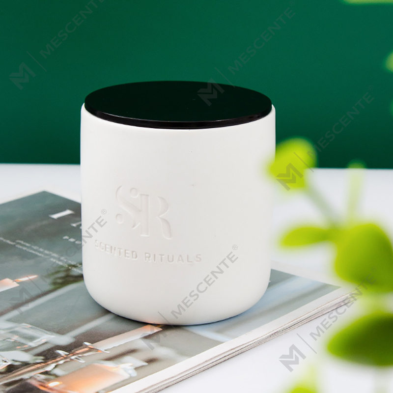 M&S scent Custom Logo Lacné keramické tégliky s dreveným viečkom Sviečka, luxusné sviečky z kokosového vosku