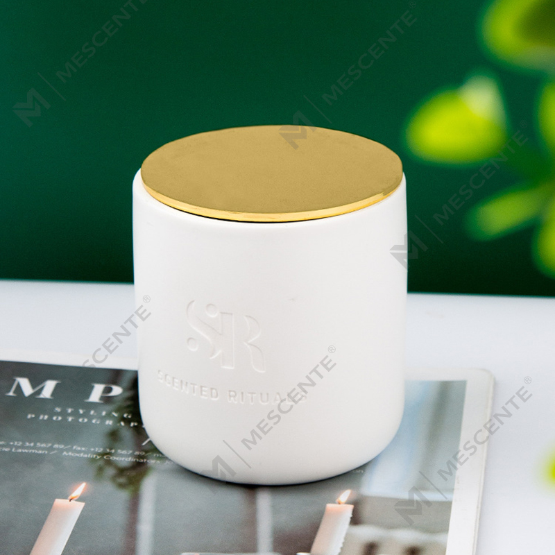 M&S scent Custom Logo Lacné keramické tégliky s dreveným viečkom Sviečka, luxusné sviečky z kokosového vosku