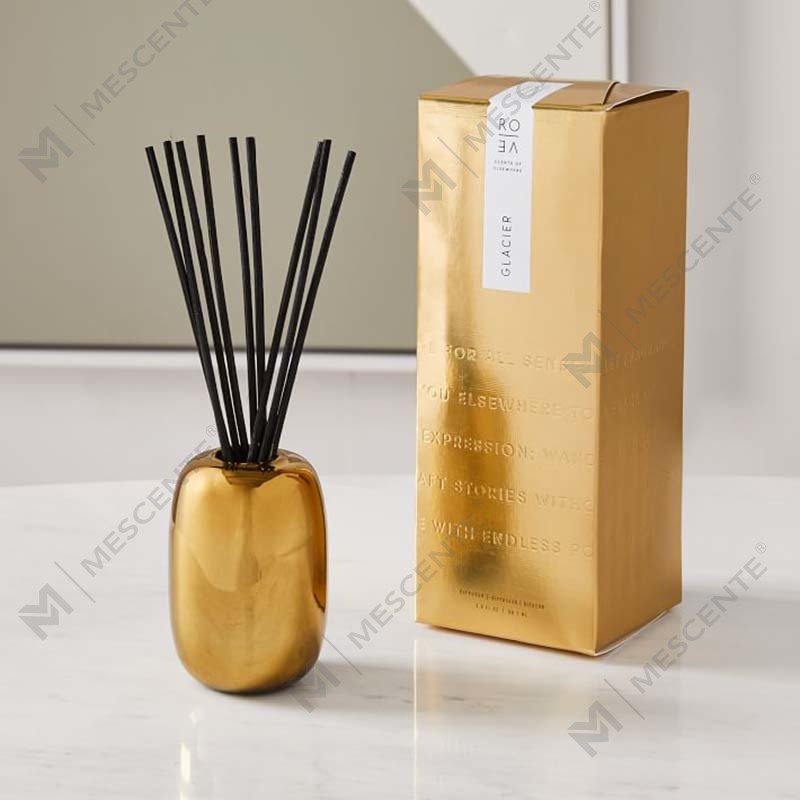 Amazon Luxury Custom Gold Print Logo Darčeková súprava s vôňou na sviečky zo sójového vosku z čierneho skla