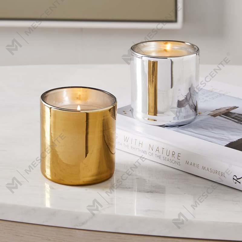 Amazon Luxury Custom Gold Print Logo Darčeková súprava s vôňou na sviečky zo sójového vosku z čierneho skla