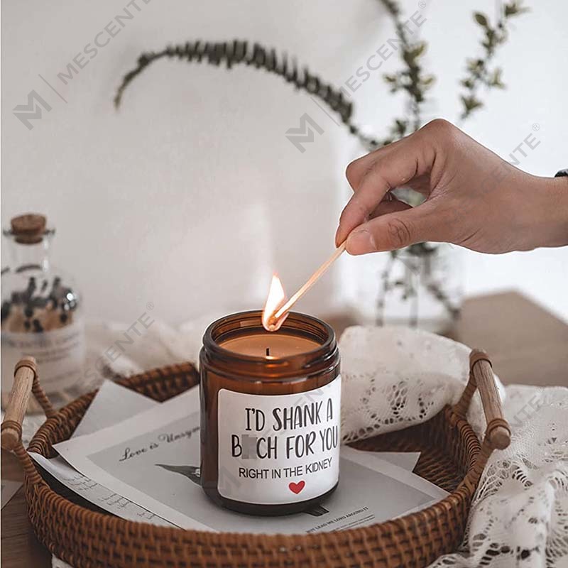 M&Scent Vianočná vonná sviečka zo 100 % prírodného vosku pre domácu darčekovú súpravu, vonná sviečka v sklenenej nádobe s kovovým viečkom