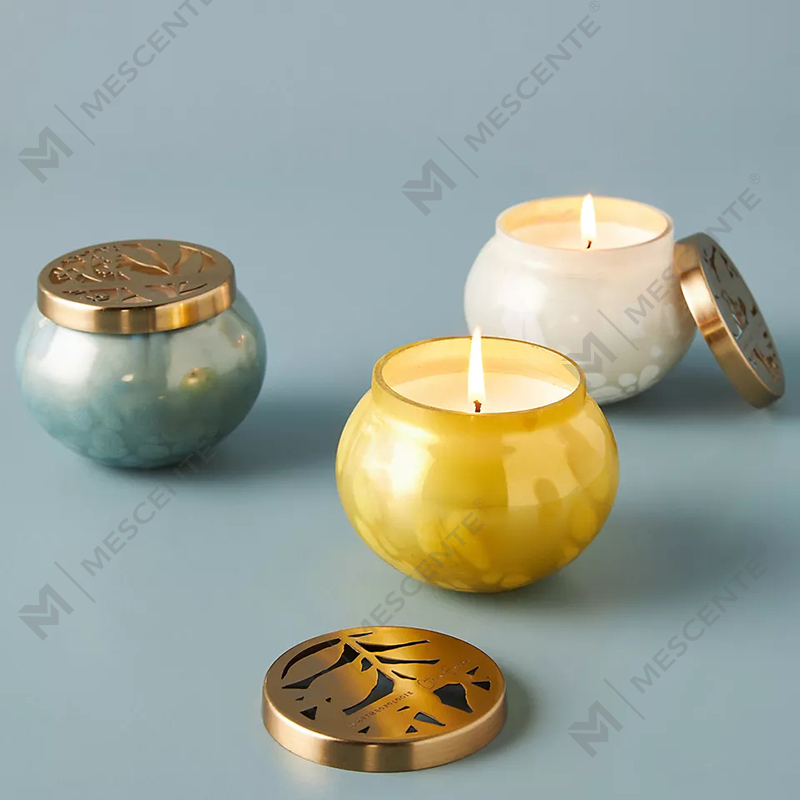M&scent Private Label Dekorácia do domácnosti na mieru Luxusné sklenené dózy na sviečky Vonné sviečky zo sójového vosku s viečkom