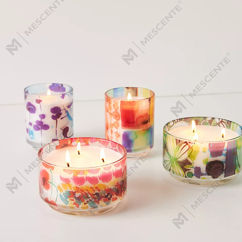 Luxusná vlastná dekorácia M&Scent Private Label 3 Wick A Sunday Painter Glass Voňavé sójové voskové sviečky z krištáľu