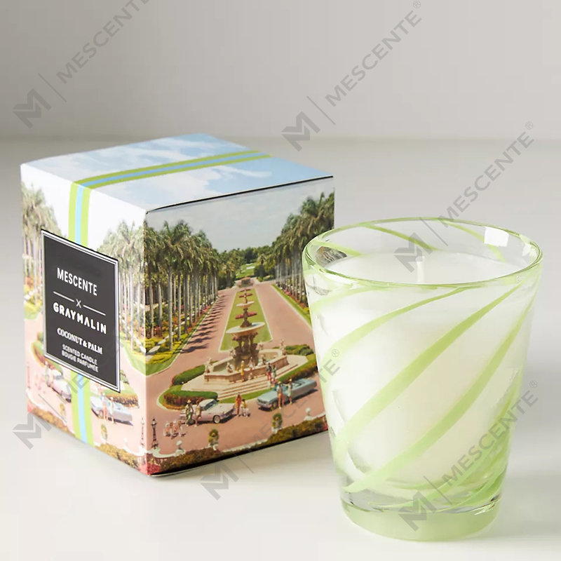 Luxusné svadobné vonné sviečky s logom M&Scent v bielom sójovom vosku