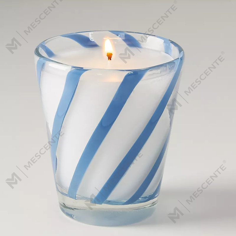 Luxusné svadobné vonné sviečky s logom M&Scent v bielom sójovom vosku