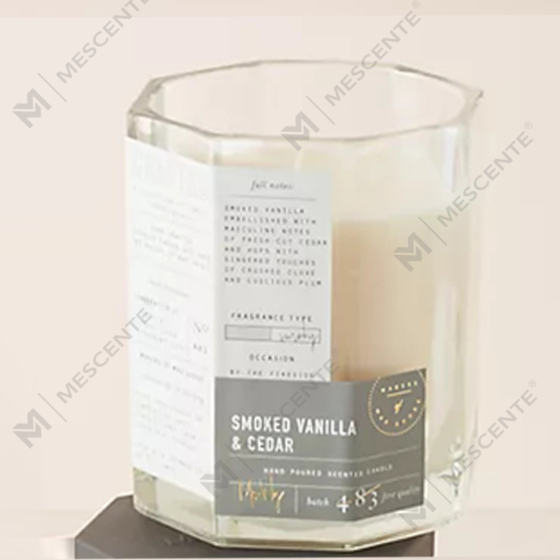 M&Scent Custom Luxus Drevené viečko Sklenená nádoba z bavlneného knôtu Zmes sójového vosku Jesenná vyrobená sklenená sviečka