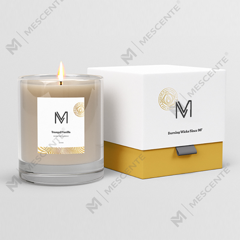 Veľkoobchodná továreň M&Scent priamo luxusná privátna značka vonných sviečok zo sójového vosku s krabicou vo veľkom